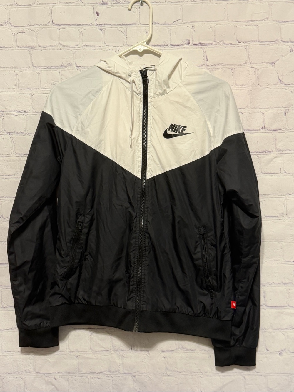 Nike Sportswear Windrunner Full Zip Hooded Jacket Black White Small